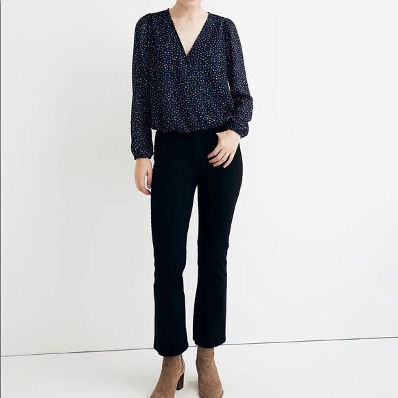 Madewell Wrap Top in Sugar Dot - Picture 2 of 7